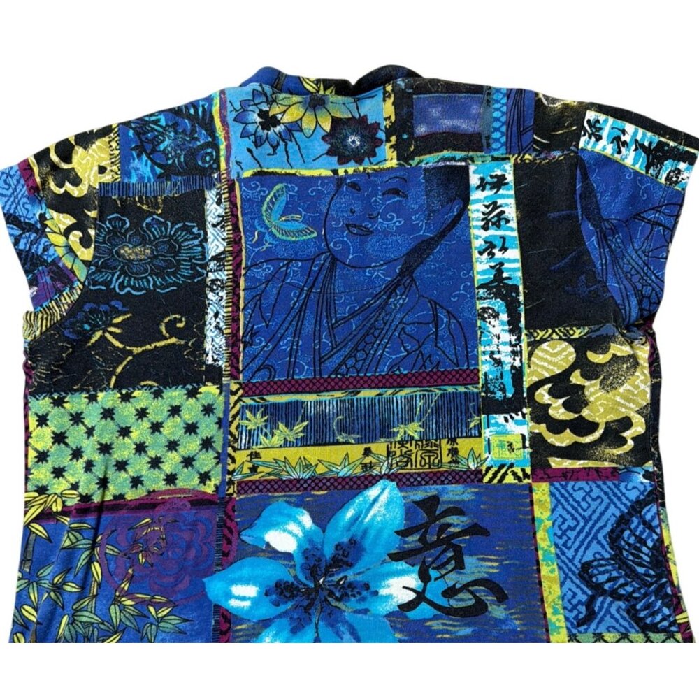 Chicos Design Multicolor Patchwork Print V-Neck S… - image 4